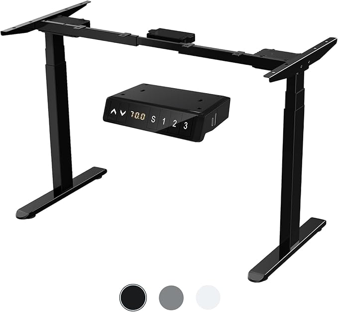 AIMEZ0 Dual Motor Sit Stand Desk Adjustable Electric Standing Desk Frame with LCD Touch Screen Adjustable Height 27.4-45.6 inches for Home & Office Table Black - LeafyLoom