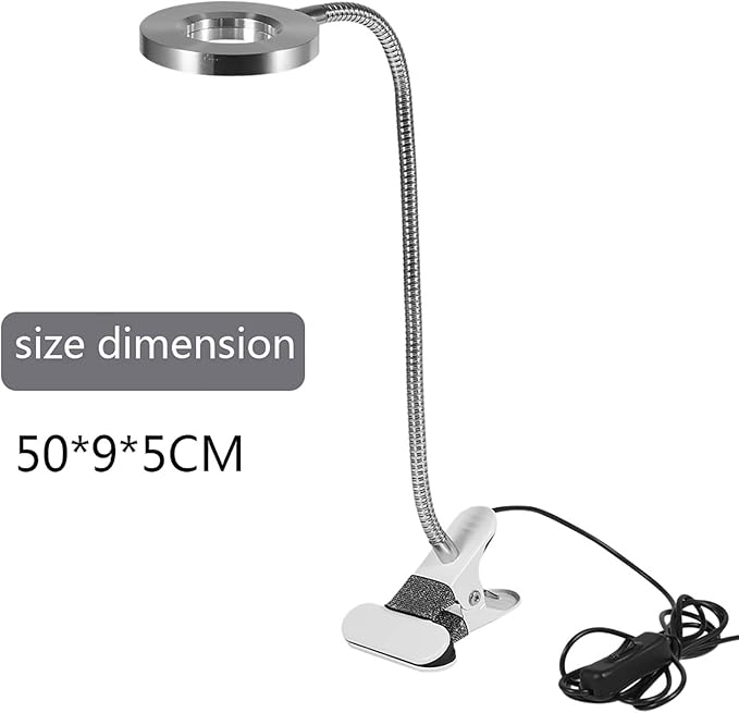 Desk Light Lamp Clip on Light Tattoo Manicure Makeup Light, USB LED Light Beauty Lamp with Clamp, Portable Cold Light Lamp Shadowless Lamp with Flexible Tube - LeafyLoom