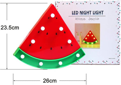 GUOCHENG Watermelon Marquee Light Decor Light LED Night Light Battery Operated Night Table Lamps for Nursery Children Kids Bedroom Lighting Decor, Birthday Christmas Gifts for Kids (Red Watermelon) - LeafyLoom