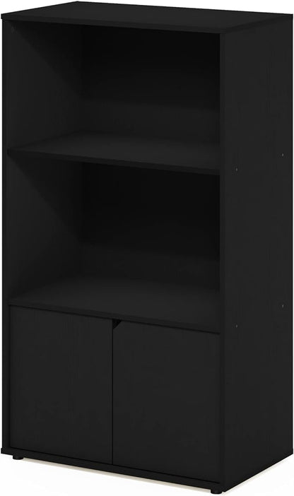 Furinno Jaya Kitchen Storage Shelf with Cabinet, Americano - LeafyLoom