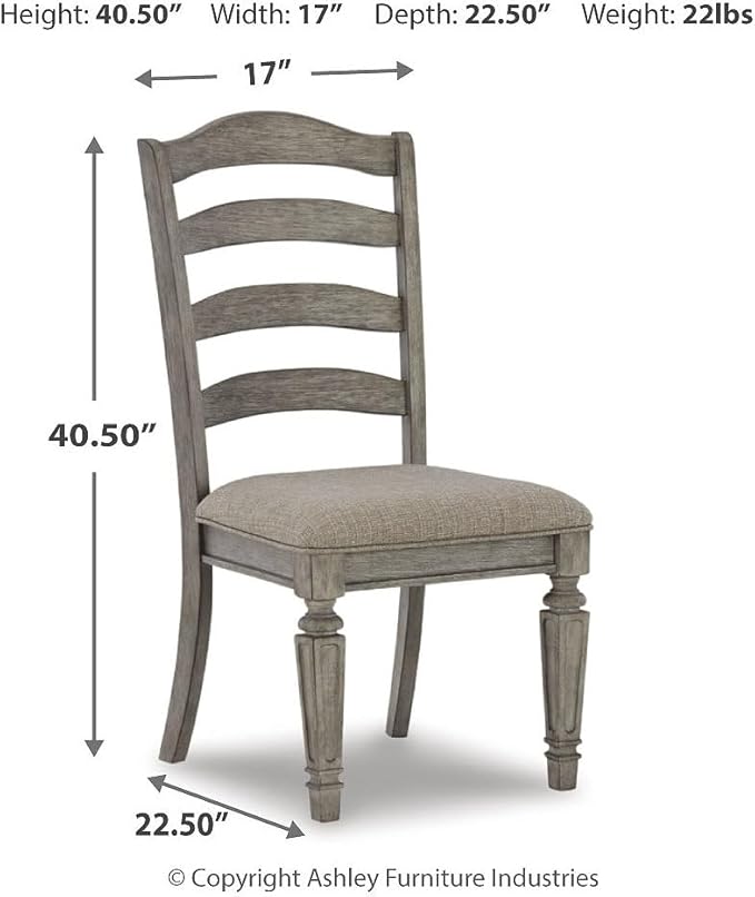 Signature Design by Ashley Lodenbay Classic Farmhouse Weathered Dining Chair, Set of 2, Antique Gray - LeafyLoom