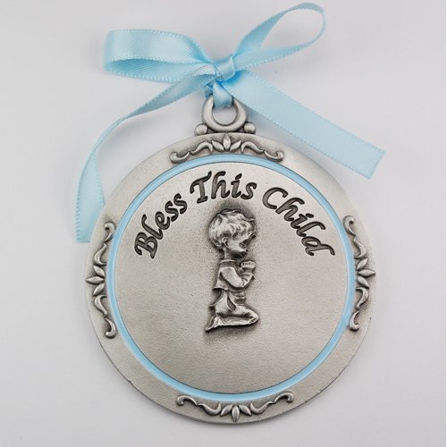 Inc. Boy Crib Medal 2-3/4" Overall Length - Décor Gift Religious PW12-B-MCVAN - LeafyLoom