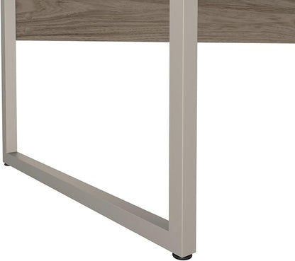 Bush Business Furniture Hybrid 72W x 30D Computer Table Desk with Metal Legs in Modern Hickory - LeafyLoom