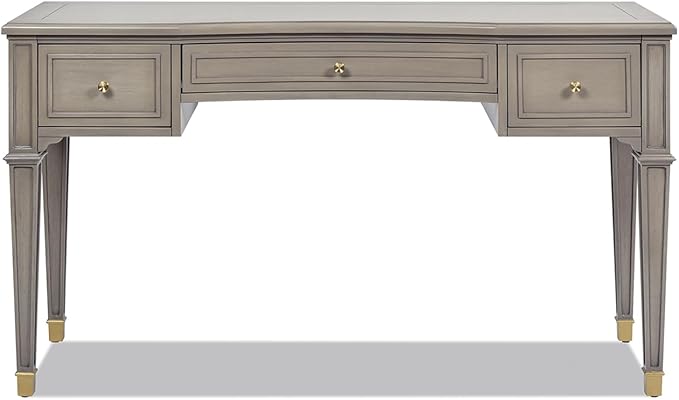 Jennifer Taylor Home Dauphin 55" 3-Drawer Wood Executive Desk, Grey Cashmere - LeafyLoom