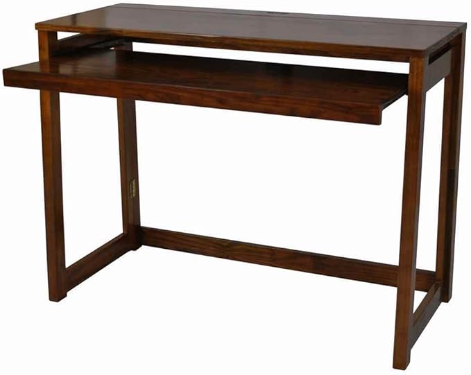 Casual Home Folding Desk with Pull-Out & USB Ports - LeafyLoom