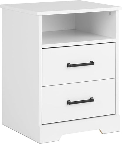 Prepac 2 Drawer Nightstand, 16.25in x 18.75in x 24.5in, Rustic White - LeafyLoom