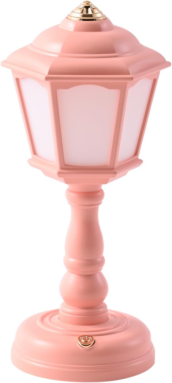 Mini Desk lamp Vintage, LED Desk Lamp Dimmable Table Lamp Reading Lamp with USB Charging Port, Sensitive Control, Eye-Caring Office Lamp,Very beautiful decorative desk lamp (Pink) - LeafyLoom