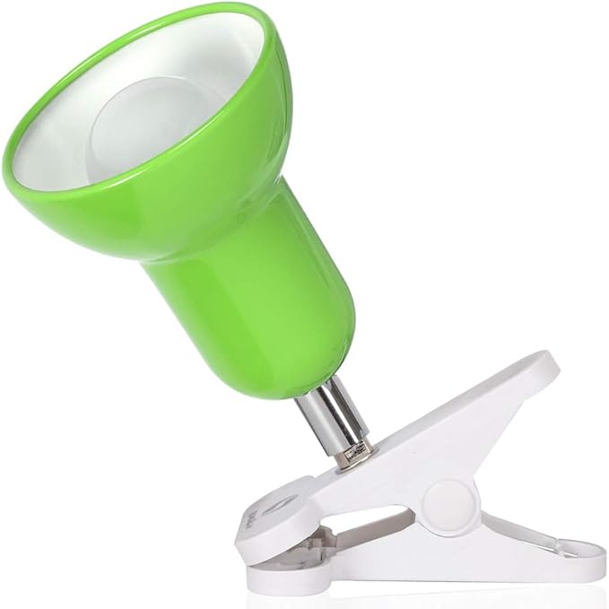 Sun-Rising Light clamp,360° rotation Clip on Lamp Portable Book Reading Light,Clamp on Desk/Table/Bunk Bed/Cupboard Home Lighting, (Desk lamp,seven colors for your choice) Green - LeafyLoom