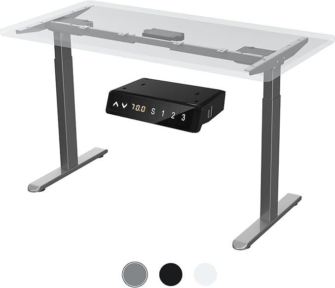 AIMEZ0 Dual Motor Electric Sit Stand Desk Standing Desk Frame Adjustable Height 27.4-45.6 inches DIY Motorized Computer Desk for Home and Office Gray (Frame Only) - LeafyLoom