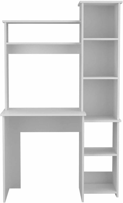 NicBex Laik-DW-00076-DX Desks, 38.7" W x 17.8" D x 63.9" H, White - LeafyLoom