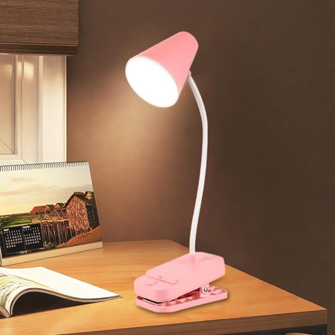 Clip on light,Table lamp pink,Desk lamp for college dorm room,Standing,Clip-on,Battery and usb dual-use,360° rotating hose,Eye-care desk light,Led lamp,Desk lamps for home office,Work light - LeafyLoom