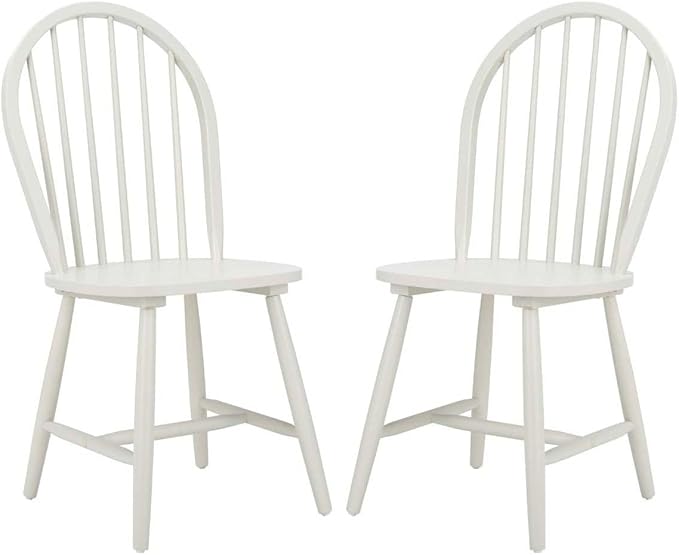 Safavieh Home Camden Farmhouse Off-White Spindle Back Dining Chair, Set of 2 - LeafyLoom