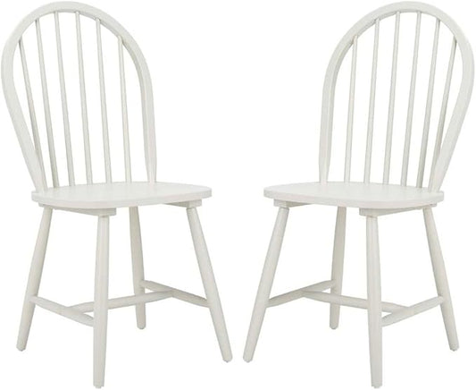 Safavieh Home Camden Farmhouse Off-White Spindle Back Dining Chair, Set of 2 - LeafyLoom