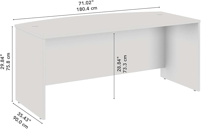 Bush Business Furniture Studio C Bow Front Desk, Computer Table for Home or Professional Office, 72W x 36D, Natural Elm - LeafyLoom