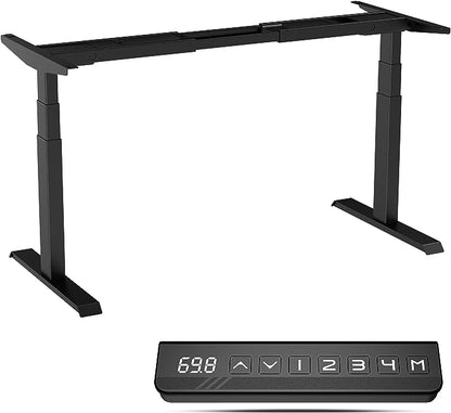 Electric Standing Desk Frame Dual Motor Height Adjustable Desk Motorized Stand Up Desk-Black(Frame Only) - LeafyLoom