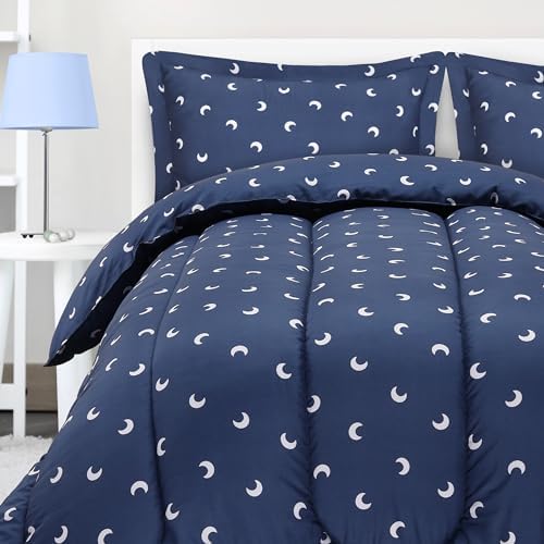 Utopia Bedding All Season Moon Comforter Set with 2 Pillow Cases, 3 Piece Soft Brushed Microfiber Kids Bedding Set for Boys/Girls, Machine Washable (Twin) - LeafyLoom