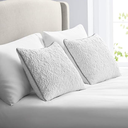 Sleep Number ComfortFit Bed Pillow Classic (King) - for Back & Stomach Sleepers - Memory Foam & Down Alternative, Hotel Quality - LeafyLoom