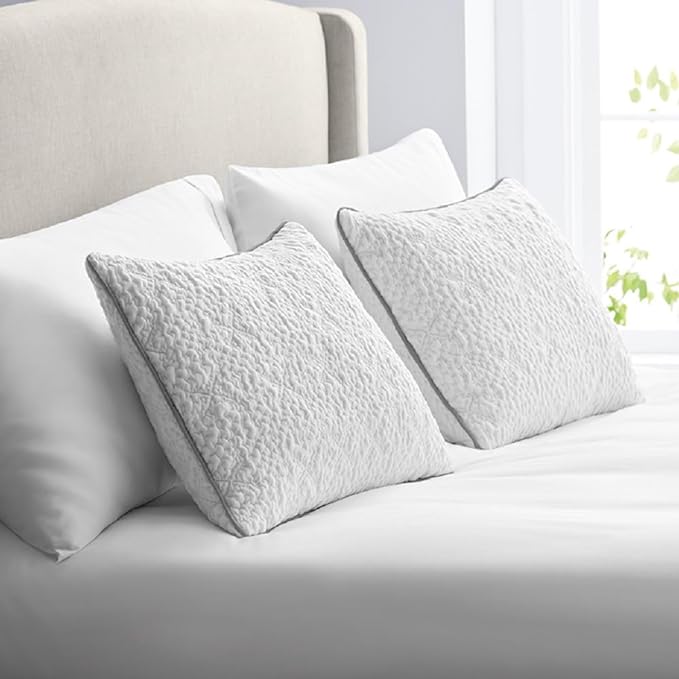 Sleep Number ComfortFit Bed Pillow Ultimate (King) - for All Sleep Positions w/Removable Inserts - Memory Foam & Down Alternative, Hotel Quality - LeafyLoom