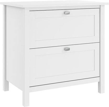 Bush Furniture Broadview 2 Drawer Lateral File Cabinet in Pure White - LeafyLoom