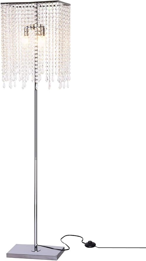 GDLMA Floor Lamp, Crystal Lava Lamp, Raindrop Standing Light for Bedroom, Living Room or Gift Silver - LeafyLoom