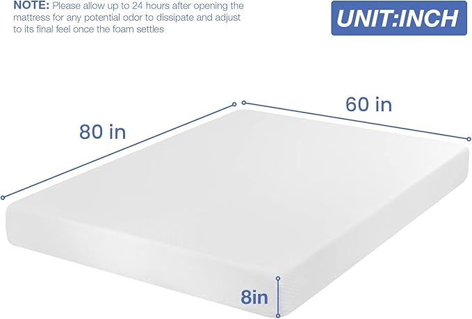 6/8/10/12 inch Gel Memory Foam Mattress for Cool Sleep & Pressure Relief, Medium Firm Mattresses CertiPUR-US Certified/Bed-in-a-Box/Pressure Relieving (8 in, Queen) - LeafyLoom