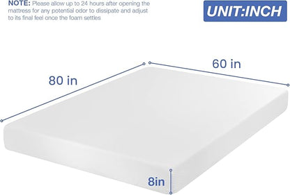 6/8/10/12 inch Gel Memory Foam Mattress for Cool Sleep & Pressure Relief, Medium Firm Mattresses CertiPUR-US Certified/Bed-in-a-Box/Pressure Relieving (8 in, Queen) - LeafyLoom