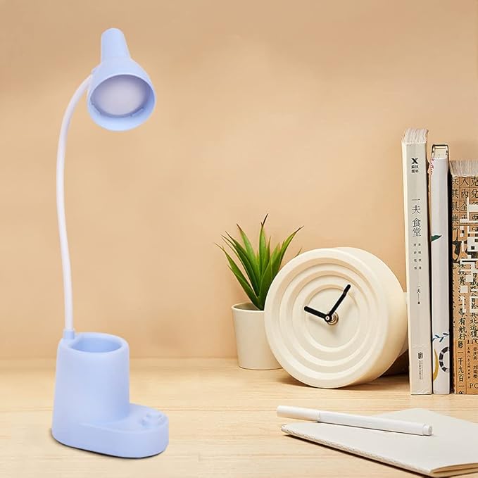 Office lamp Desk,Cordless Lamps Rechargeable,Blue,kids battery lamps for tables,Cute pen holder for desk,360° Rotating Hose,Adjust The Angle of Light Source at Will,Study Lamps for Desk,Mini lamp - LeafyLoom