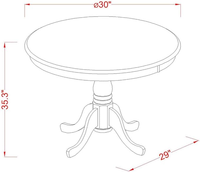 East West Furniture EDCH5-MAH-W Eden 5 Piece Kitchen Counter Height Set Includes a Round Wooden Table with Pedestal and 4 Dining Chairs, 30x30 Inch, Mahogany - LeafyLoom