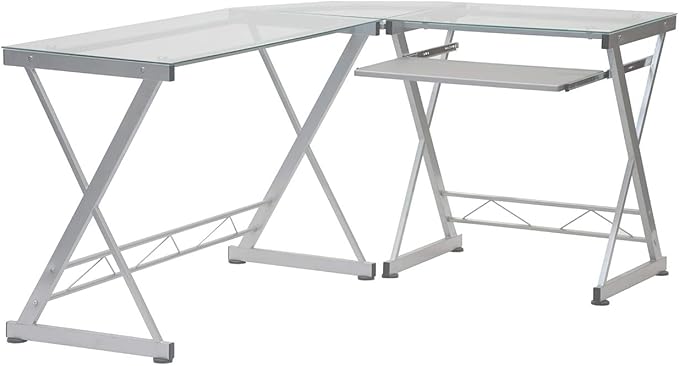 NicBex Laik-DW-00048-DX Desks, 61.75" W x 45.25" D x 29.5" H, White - LeafyLoom