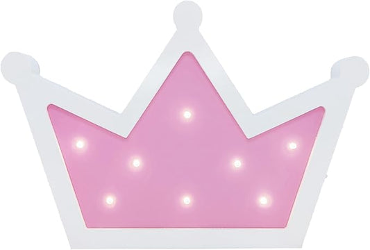 Pink Crown LED Light,Crown Lights Wall Decor,Princess Queen Kings Decoration Sign for Kids Room Home Living Room Bedroom Wedding Birthday Party Christmas - LeafyLoom