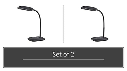 Set of 2 New Sunbeam Flexible Neck LED Desk Lamp Adjustable Light, Eye-caring Dimmable Office Lamp, Save $85/ year, Energy efficient lamp, Energy Star Certified, Black - LeafyLoom