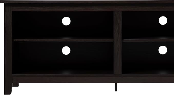 Walker Edison Wren Classic TV Console Entertainment Media Stand with Storage for Televisions up to 65 Inches, 58 Inch, Espresso - LeafyLoom