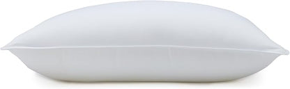 Amazon Basics Down Alternative Bed Pillow, Medium Density for Back and Side Sleepers, Standard, 26 x 20 Inch - Pack of 2, White - LeafyLoom