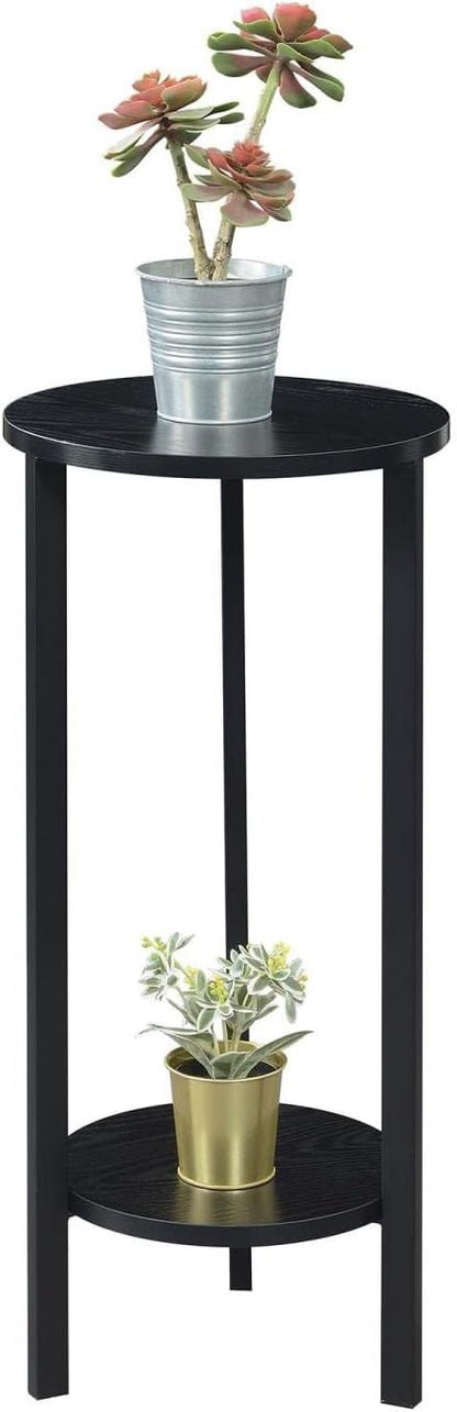 Convenience Concepts Graystone 31 inch 2 Tier Plant Stand, Black/Black - LeafyLoom