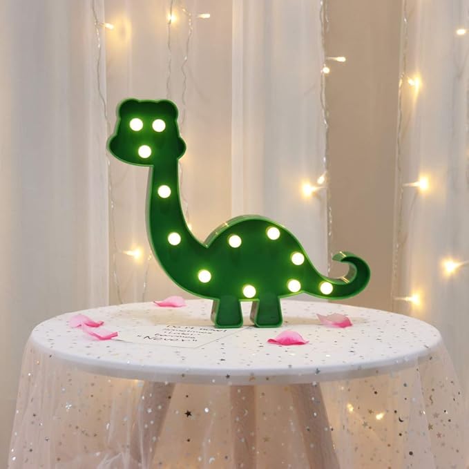 Dinosaur Night Light Nursery Decor Party Decoration,Childen Kids Bedroom Decorative Table Lamps, Marquee Animal Sign,Birthday Gifts for Kids/Boys - LeafyLoom