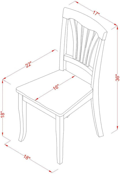 East West Furniture Antique 3 Piece Modern Set Contains a Round Table with Pedestal and 2 Kitchen Dining Chairs, 36x36 Inch, AMAV3-LWH-W - LeafyLoom