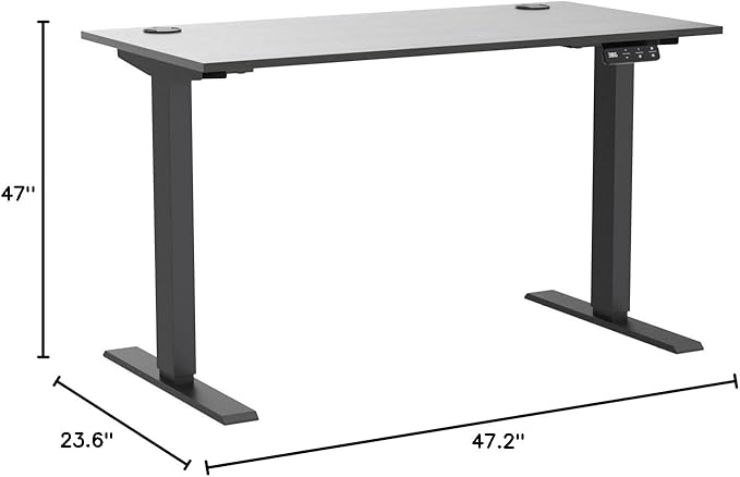 Sunon Sit Laptop Computer Writing Workstations with 3 Pre-Set and USB Port 48" for Home Office Smart Advanced Standing Desk, Grey - LeafyLoom