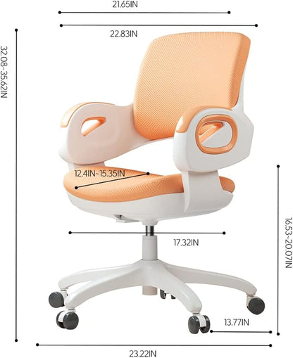 TIANFUSTAR Kids Desk Chair, Height Adjustable Children Study Chair, Ergonomics Student Chair, Child Computer Chair for Boys Girls Age 4-14, Orange - LeafyLoom