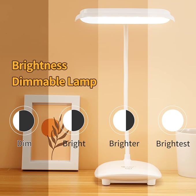 Cordless Desk Table Lamp Reading Light 40 Led Rechargeable Big Battery, Touch 3 Modes,2 Ways Power,Dimmable,Gooseneck,Small Portable Bedroom Bedside Lamp - LeafyLoom