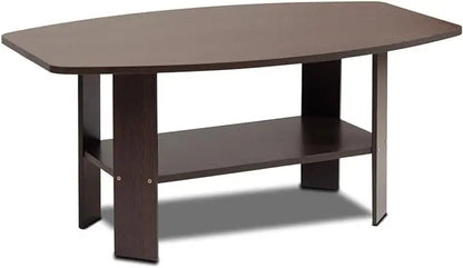 Furinno Simple Design Coffee Table, Dark Brown - LeafyLoom