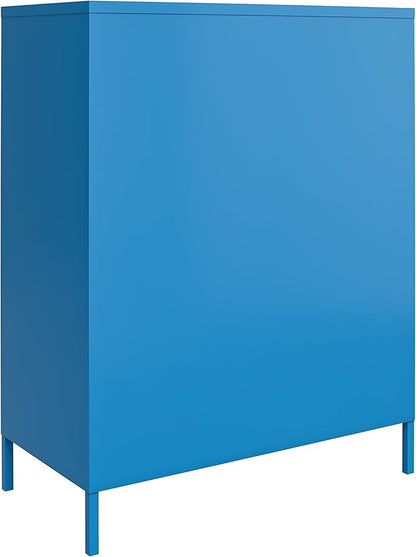 Novogratz Cache 2 Door Metal Locker Storage, Blue Cabinet - LeafyLoom