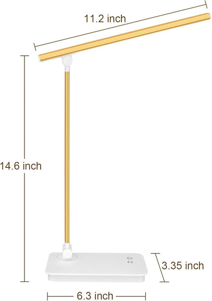 Desk Lamps for Home Office Dimmable LED Desk Lamp with USB Charging Port, Eye Caring Table Lamp, Touch Control with 5 Lighting Modes 3 Level Brightness - LeafyLoom