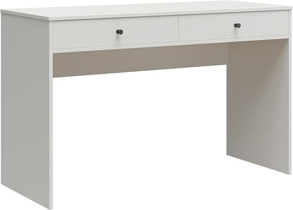 Ameriwood Home The Loft 2 Drawer Desk, White - LeafyLoom