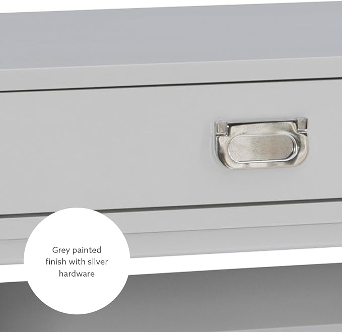 Linon Grey 2-Drawer Writing Jaycee Desk - LeafyLoom