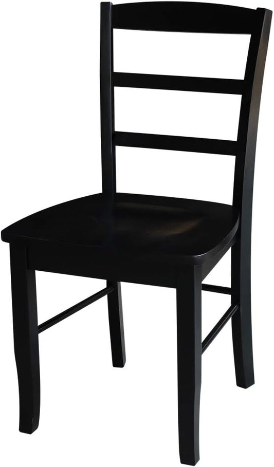 International Concepts Pair of Madrid LadderBack Chairs, Black - LeafyLoom