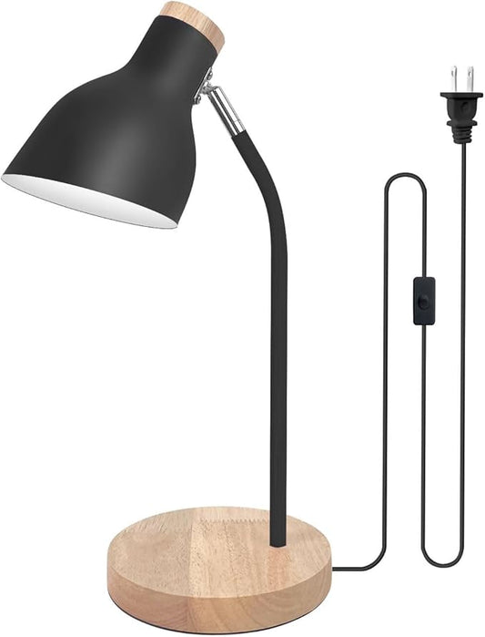 Himmel Desk Lamp, Adjustable Metal Table Lamp, Children's Table Lamp for Bedroom, Living Room, E27 Socket Reading Next to Lamp (Black) - LeafyLoom