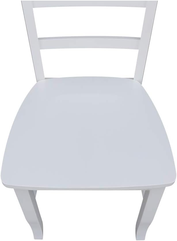 International Concepts Set of Two Madrid Ladderback Dining Chairs, White - LeafyLoom