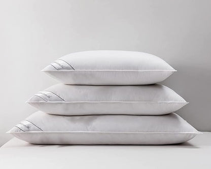 Goose Feathers Down Pillow for Sleeping,Hotel Collection Queen Size Soft Bed Pillow,100% Cotton Cover Queen Size (20X30IN) 1 Pack - LeafyLoom