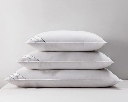 Goose Down Feather Hotel Collection Bed Pillow for Sleeping,100% Cotton Cover,Medium Firm,Soft Support Standard Size(20X26IN) 1 Pack - LeafyLoom