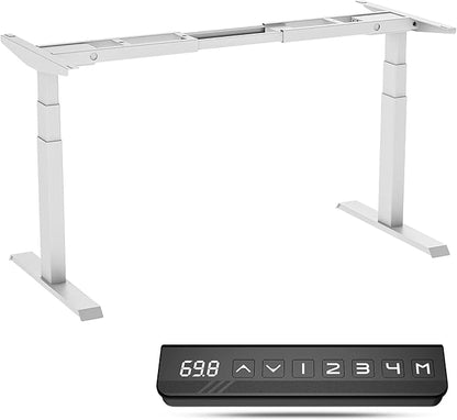 Electric Standing Desk Frame Dual Motor Height Adjustable Desk Motorized Stand Up Desk-White(Frame Only) - LeafyLoom